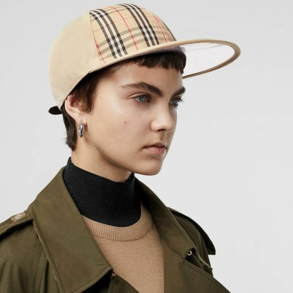 NWT BURBERRY BRIM CHECK BASEBALL CAP HAT - Picture 2 of 10